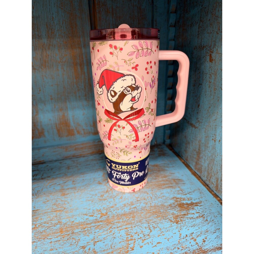 Buc-ee's 2026 Yukon 40oz Pink Christmas Tumbler Beaver New